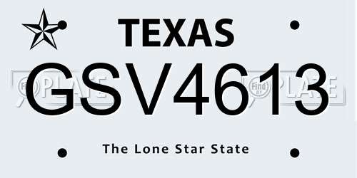 GSV4613 Texas License Plate