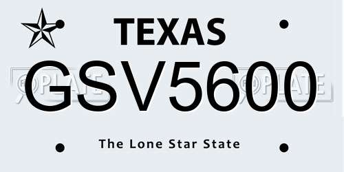 GSV5600 Texas License Plate
