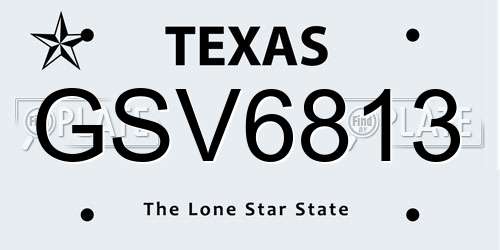 GSV6813 Texas License Plate