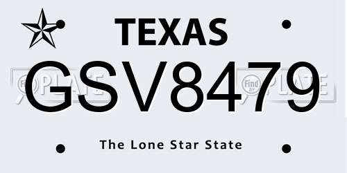 GSV8479 Texas License Plate