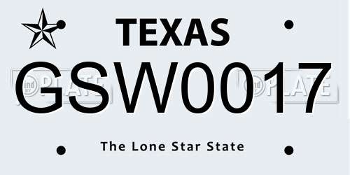 GSW0017 Texas License Plate