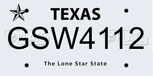 GSW4112 Texas License Plate