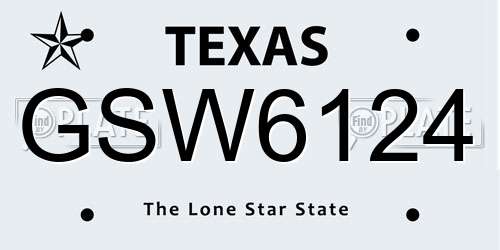 GSW6124 Texas License Plate