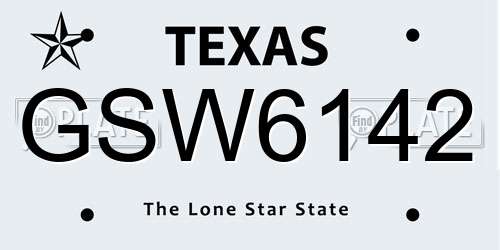 GSW6142 Texas License Plate