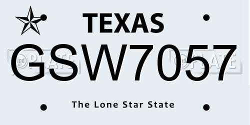 GSW7057 Texas License Plate