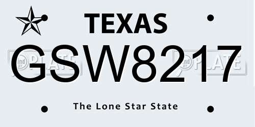GSW8217 Texas License Plate