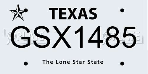 GSX1485 Texas License Plate