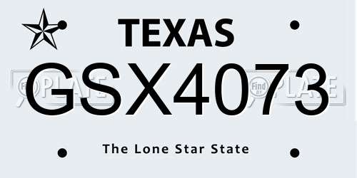GSX4073 Texas License Plate