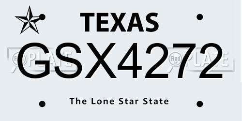 GSX4272 Texas License Plate