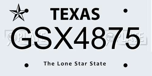 GSX4875 Texas License Plate