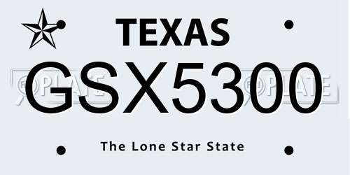GSX5300 Texas License Plate