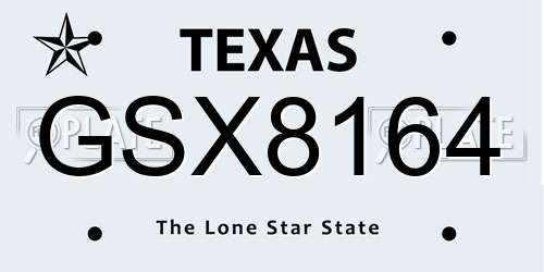 GSX8164 Texas License Plate