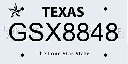 GSX8848 Texas License Plate