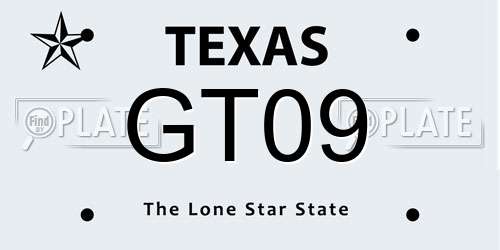 GT09 Texas License Plate