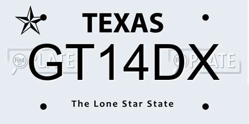 GT14DX Texas License Plate