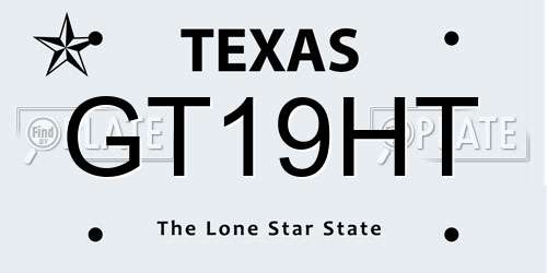 GT19HT Texas License Plate