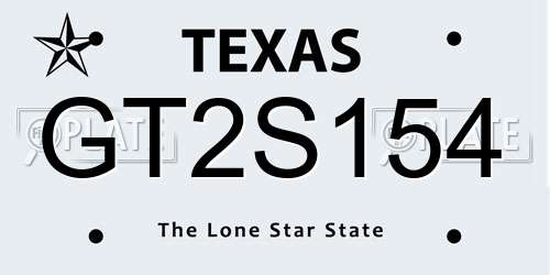 GT2S154 Texas License Plate