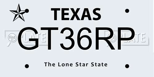 GT36RP Texas License Plate