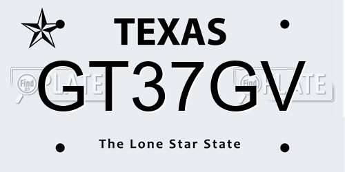 GT37GV Texas License Plate