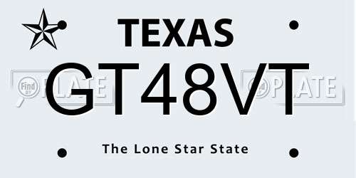 GT48VT Texas License Plate