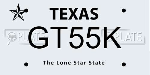 GT55K Texas License Plate