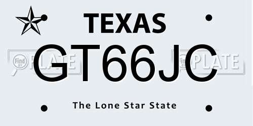 GT66JC Texas License Plate