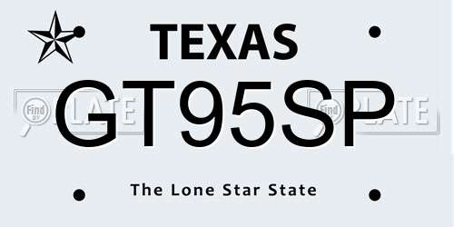 GT95SP Texas License Plate
