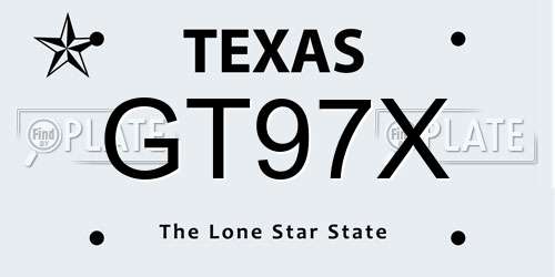 GT97X Texas License Plate