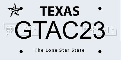 GTAC23 Texas License Plate