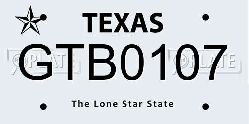 GTB0107 Texas License Plate