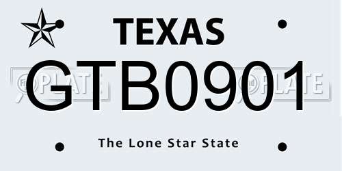 GTB0901 Texas License Plate