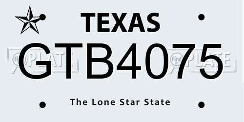 GTB4075 Texas License Plate