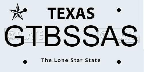 GTBSSAS Texas License Plate