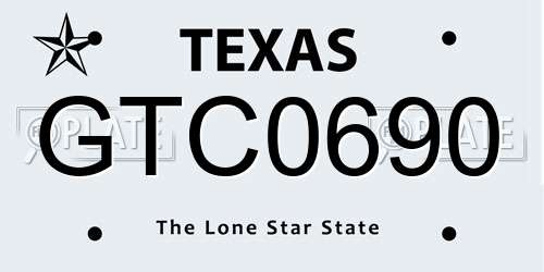 GTC0690 Texas License Plate