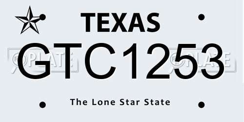 GTC1253 Texas License Plate