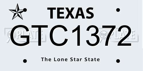 GTC1372 Texas License Plate