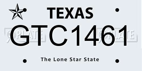 GTC1461 Texas License Plate