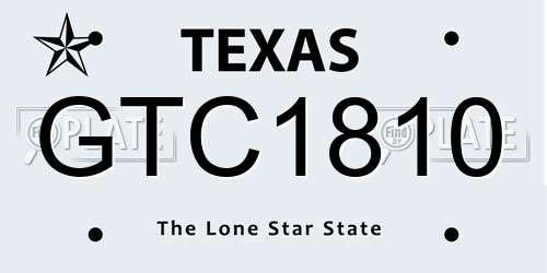 GTC1810 Texas License Plate