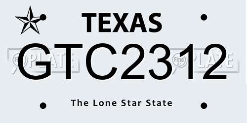 GTC2312 Texas License Plate