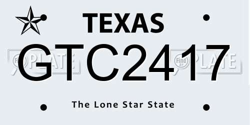 GTC2417 Texas License Plate