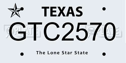 GTC2570 Texas License Plate