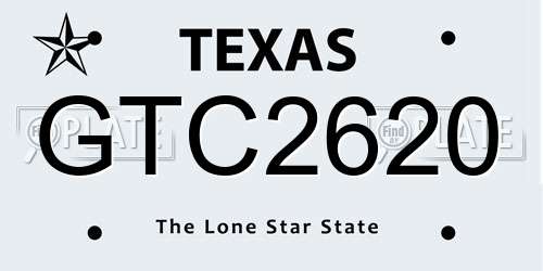 GTC2620 Texas License Plate