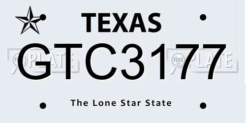 GTC3177 Texas License Plate