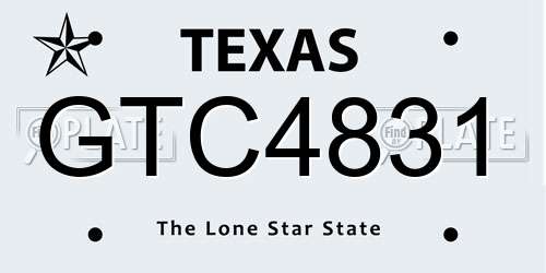 GTC4831 Texas License Plate