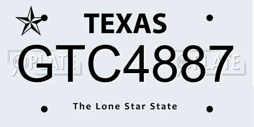 GTC4887 Texas License Plate
