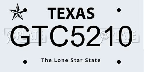 GTC5210 Texas License Plate