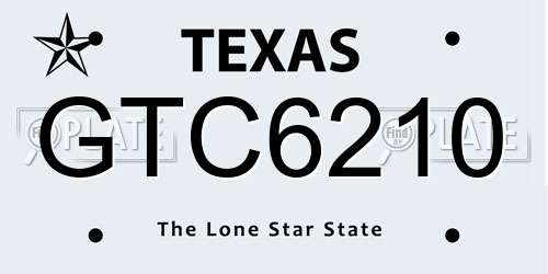 GTC6210 Texas License Plate