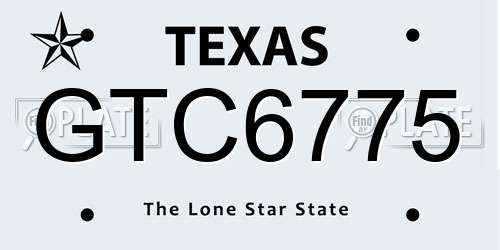 GTC6775 Texas License Plate