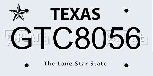 GTC8056 Texas License Plate