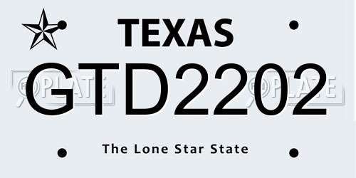 GTD2202 Texas License Plate